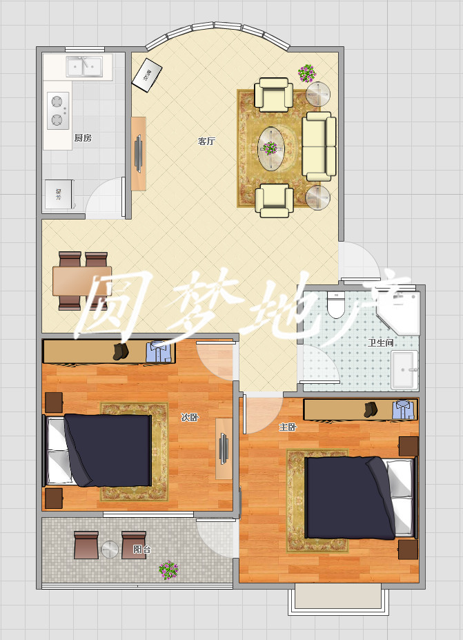 學區房兩室可貸款貴和世紀佳苑五樓出售！