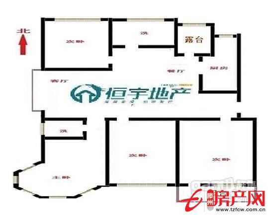 四室兩廳兩衛，三室向陽，帶車庫